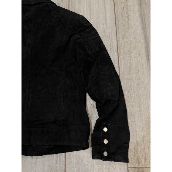 Blank NYC Leather Jacket Mens Large Black Moto Biker Zip Suede Minimalist Biker - Picture 6 of 8
